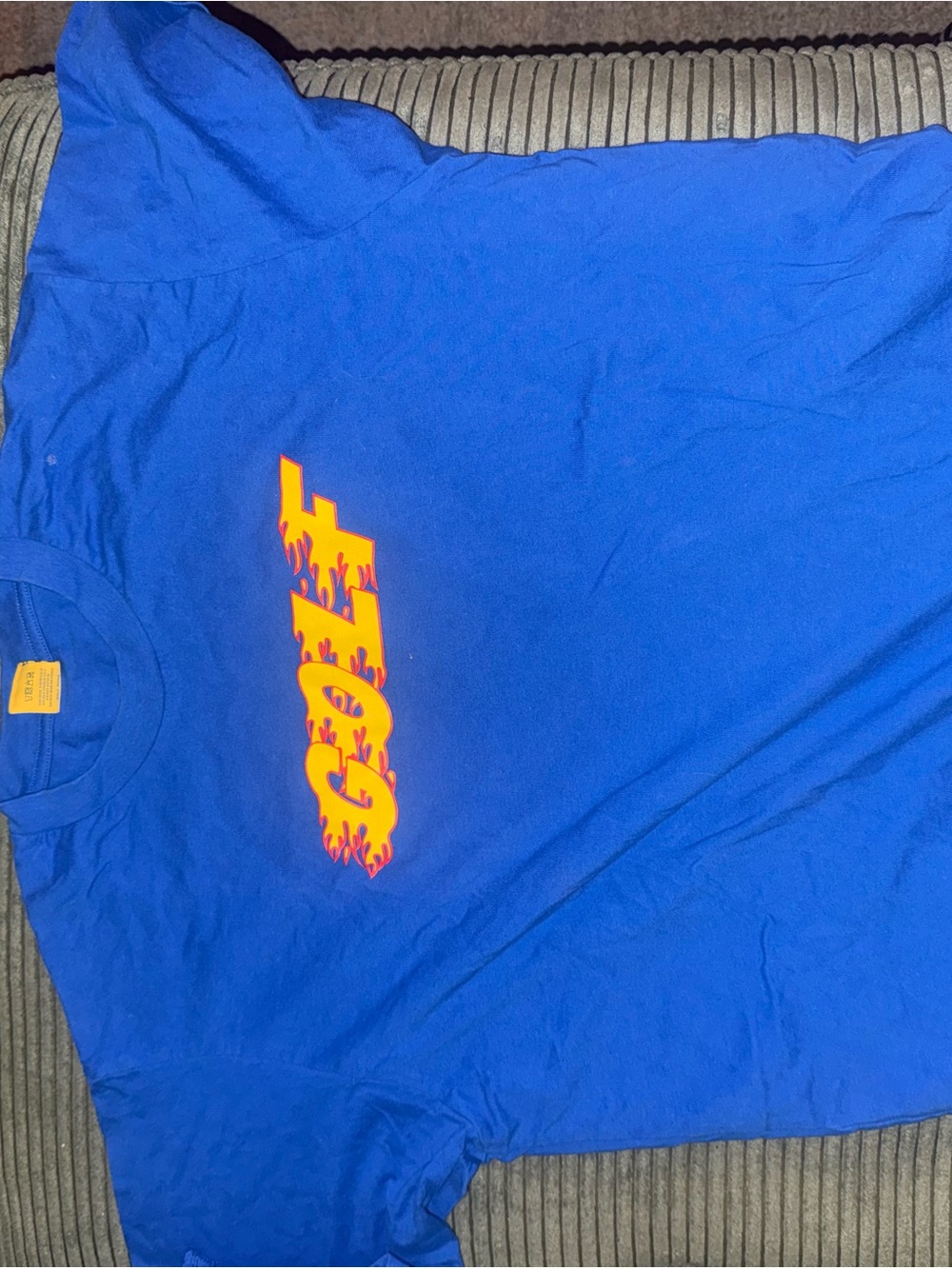 Golf Wang Short Sleeve Tee with Yellow-Orange Flame Logo - limited edition